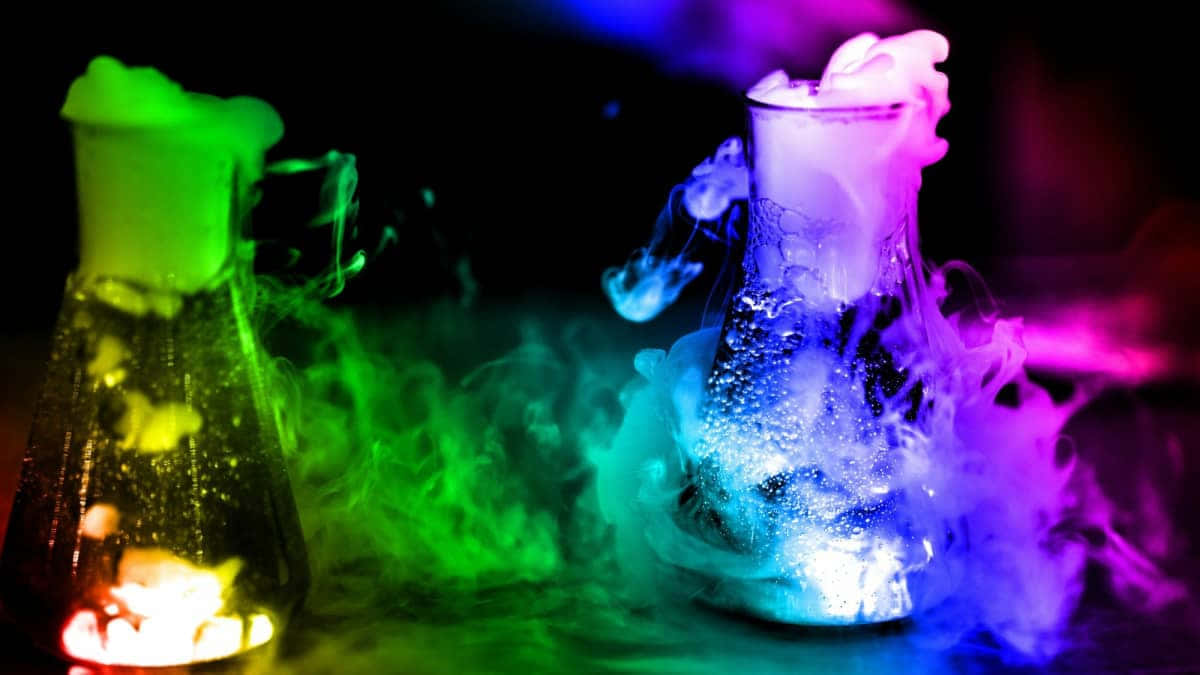 Colorful_ Smoke_ Reaction_in_ Flasks Wallpaper