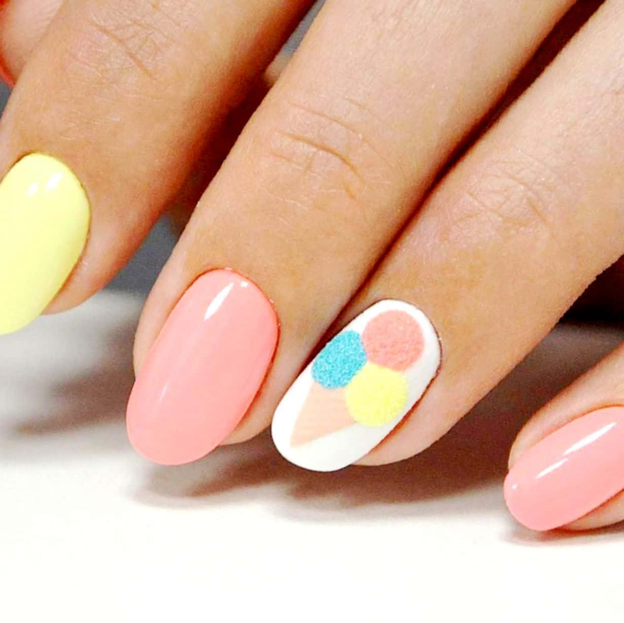 Colorful Spring Nail Art Design Wallpaper