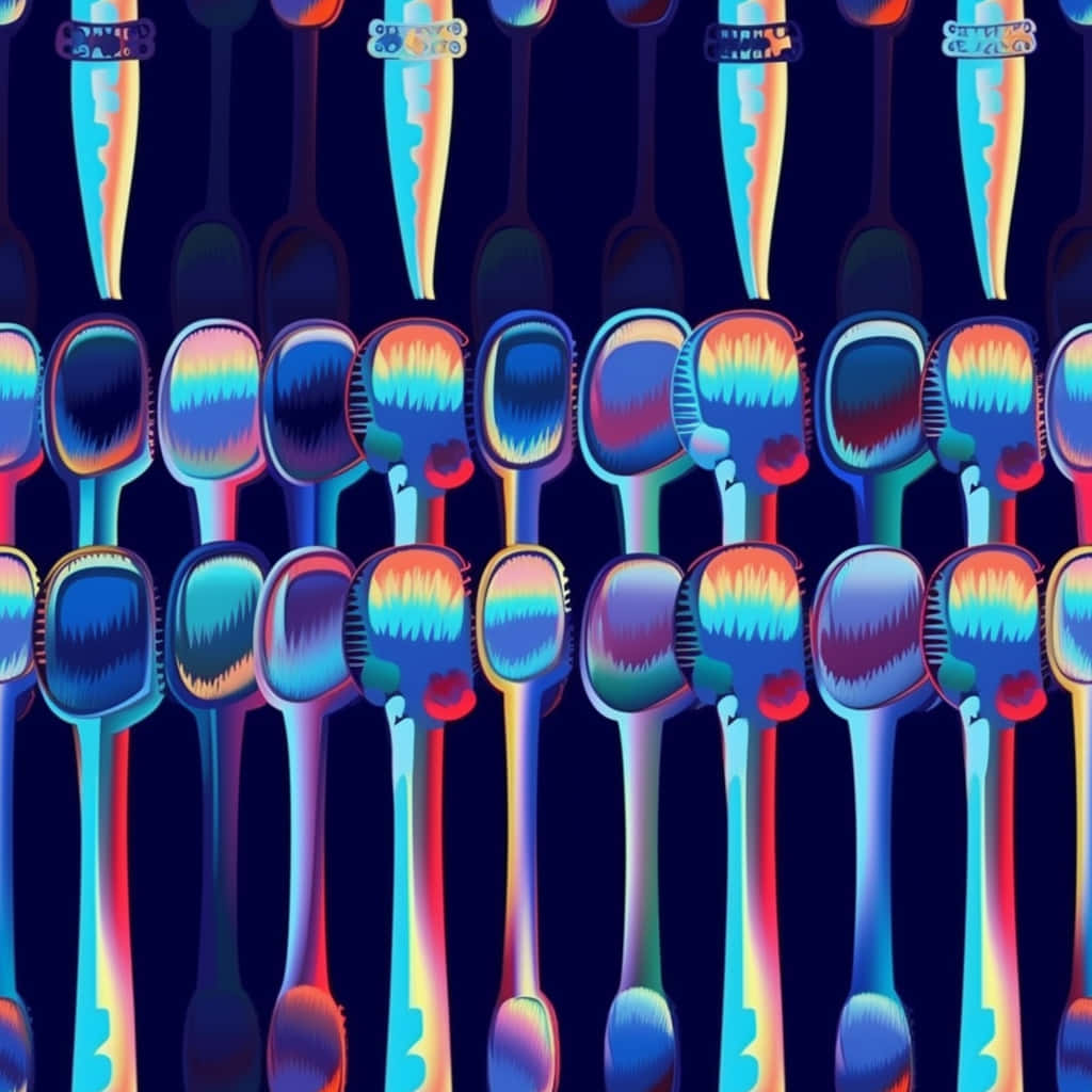 Colorful Thermal Toothbrushes Pattern Wallpaper