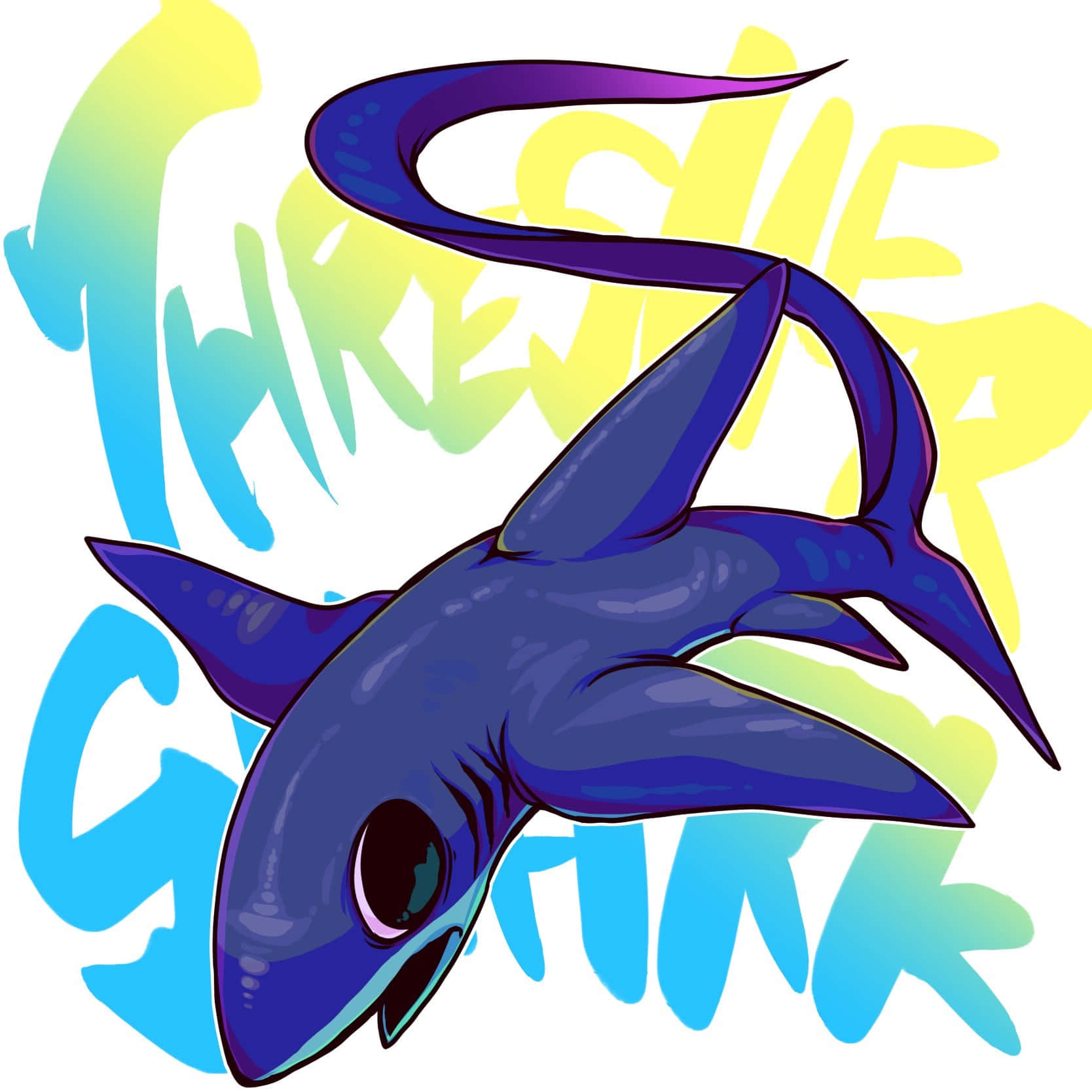 Colorful Thresher Shark Illustration Wallpaper