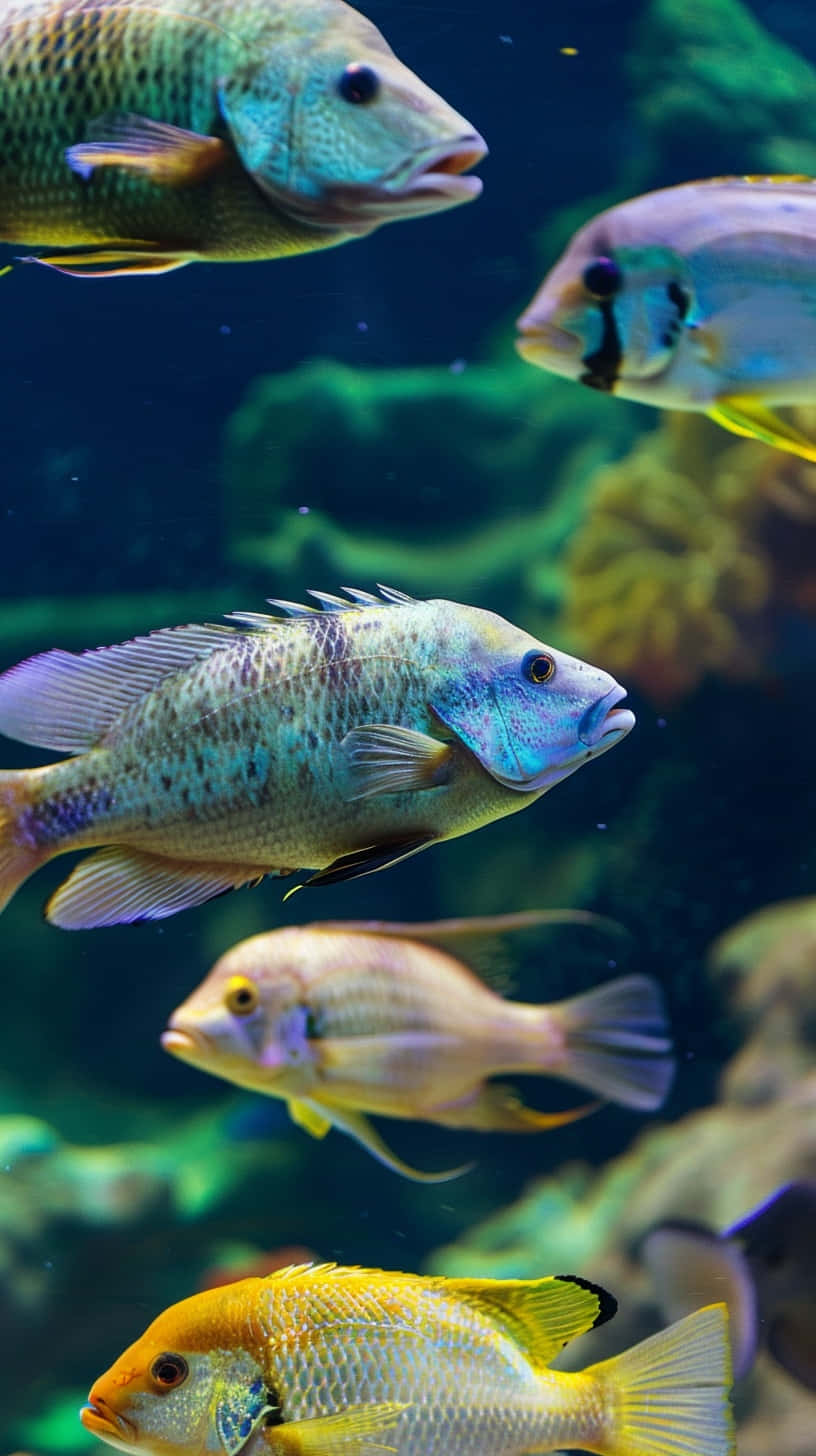 Colorful_ Tilapia_ School_ Underwater.jpg Wallpaper