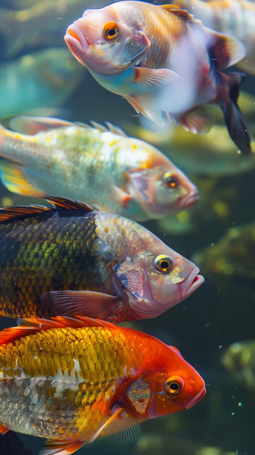 Colorful Tilapia School Underwater.jpg Wallpaper