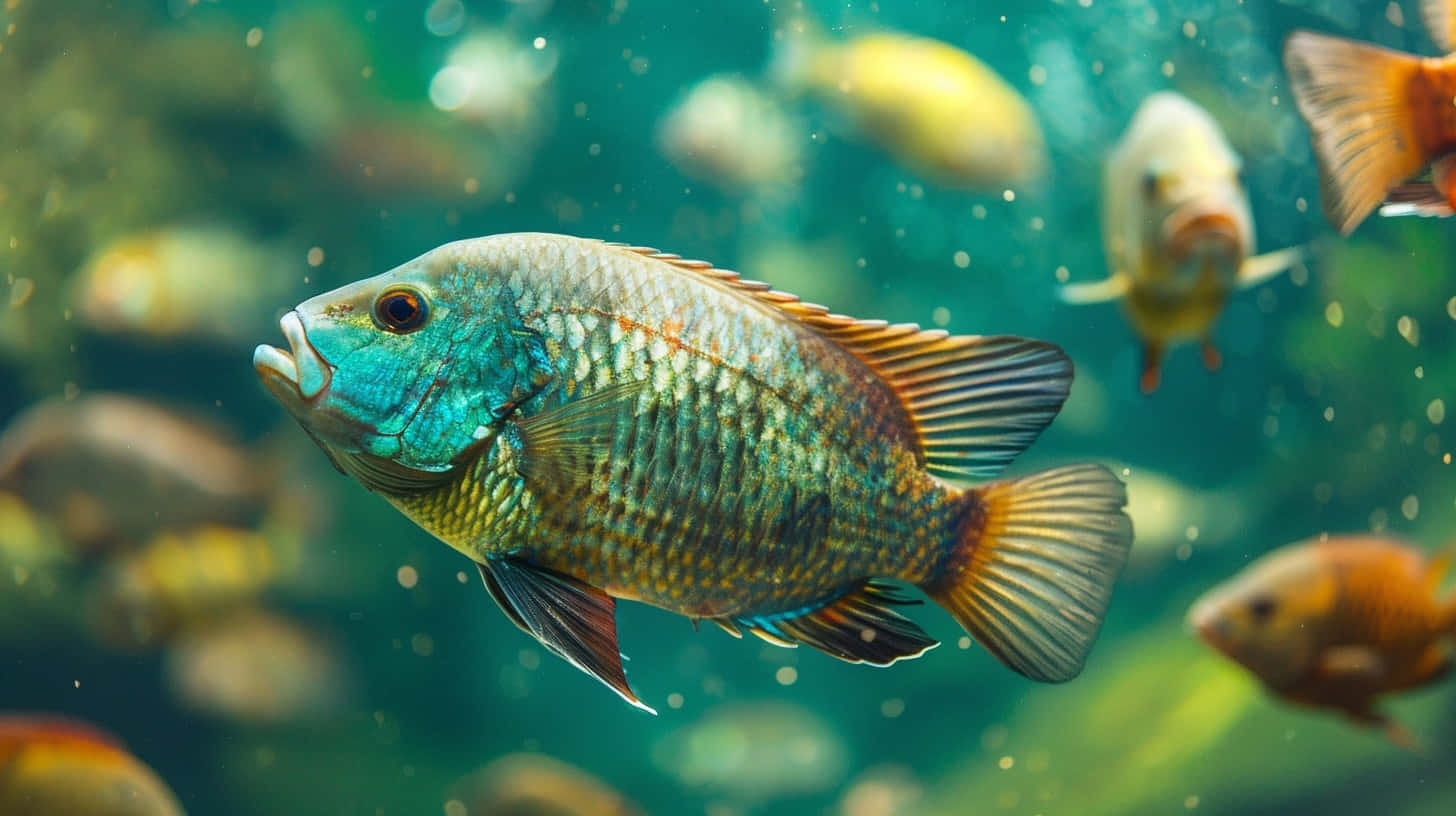 Colorful Tilapia Swimming Underwater.jpg Wallpaper