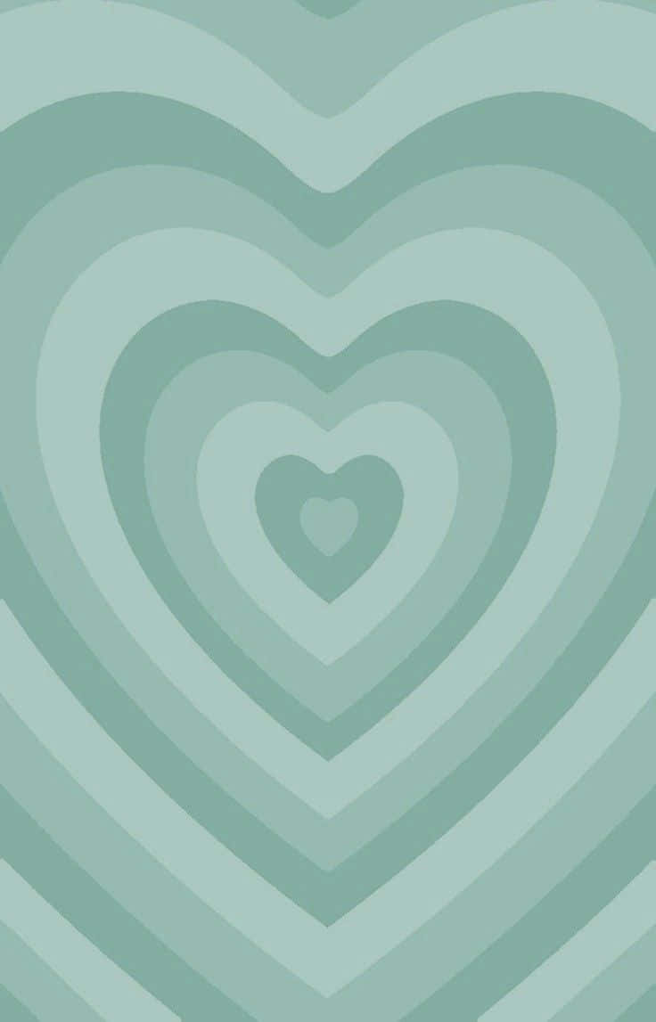 Colourful Whimsical Mint Green Hearts Wallpaper