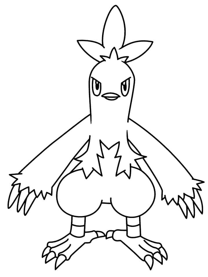 Combusken Standing Outline Wallpaper