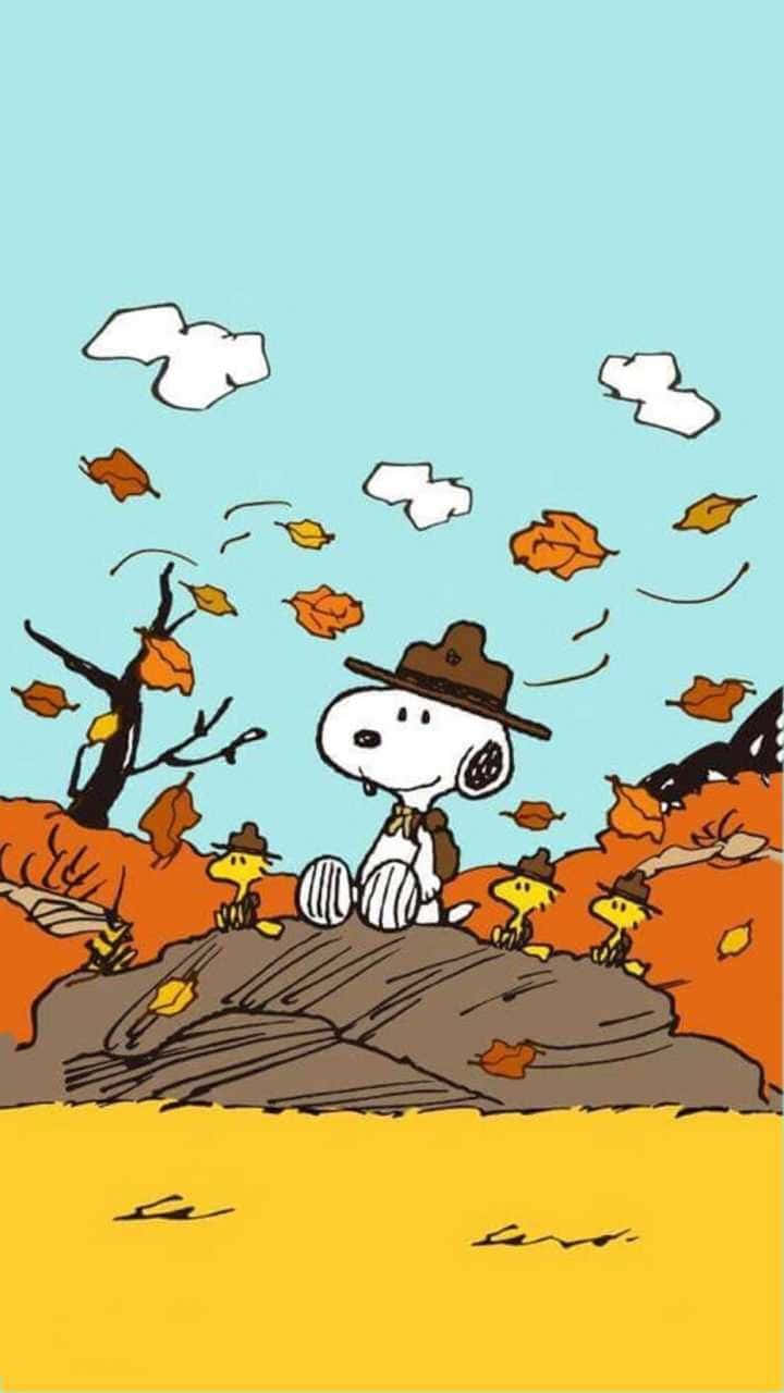 Come Enjoy The Colors Of Autumn With Snoopy Wallpaper