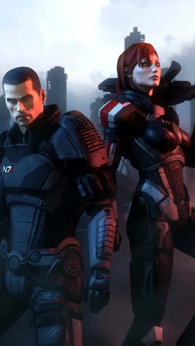 Commander Shepard And Crew In Mass Effect Trilogy Wallpaper