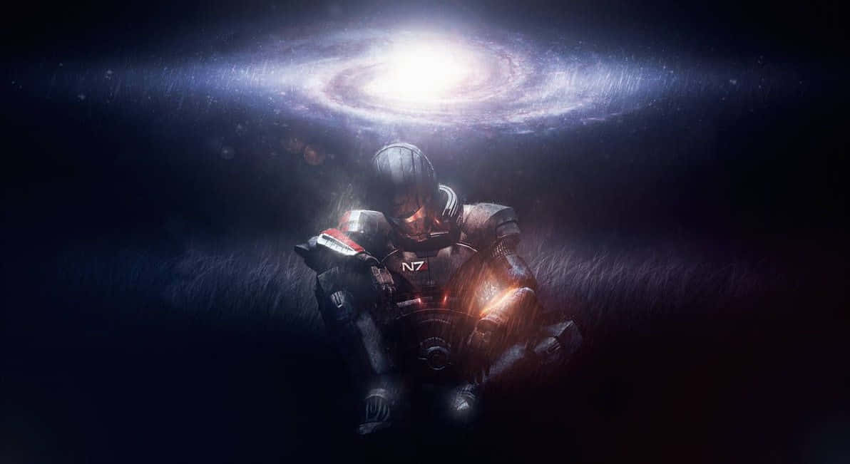 Commander Shepard And The Team In Mass Effect Trilogy Wallpaper