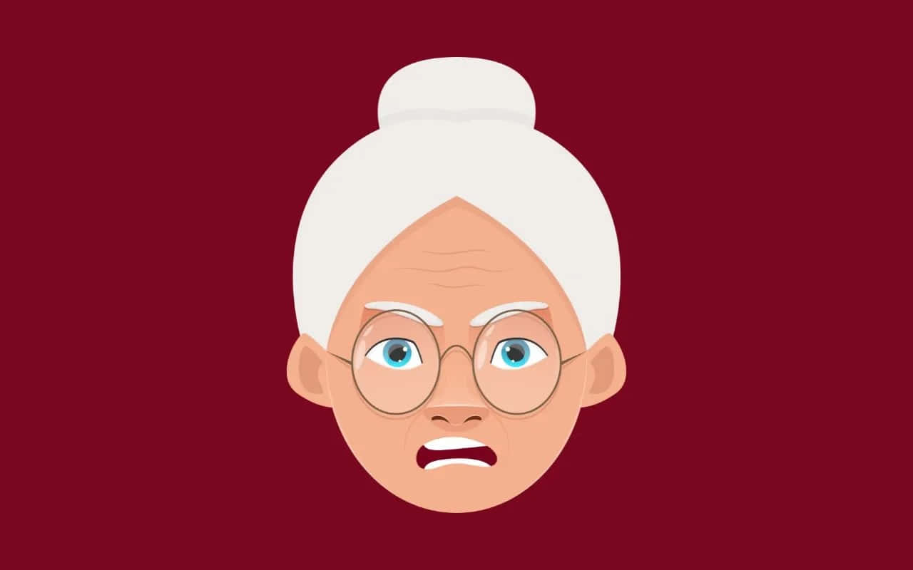 Concerned Grandmother Cartoon Wallpaper