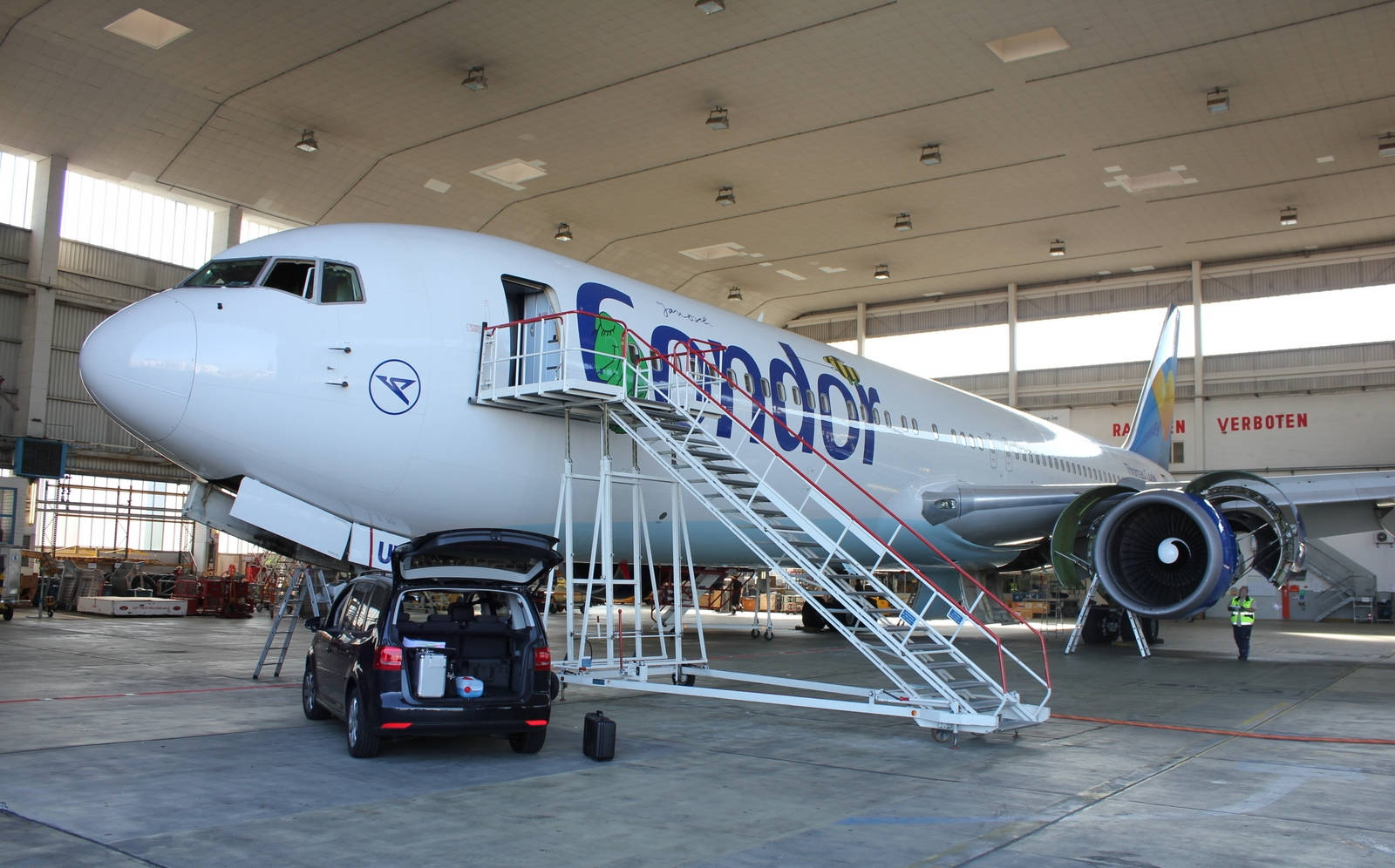 Condor Airlines Airbus In Airport Hangar Wallpaper