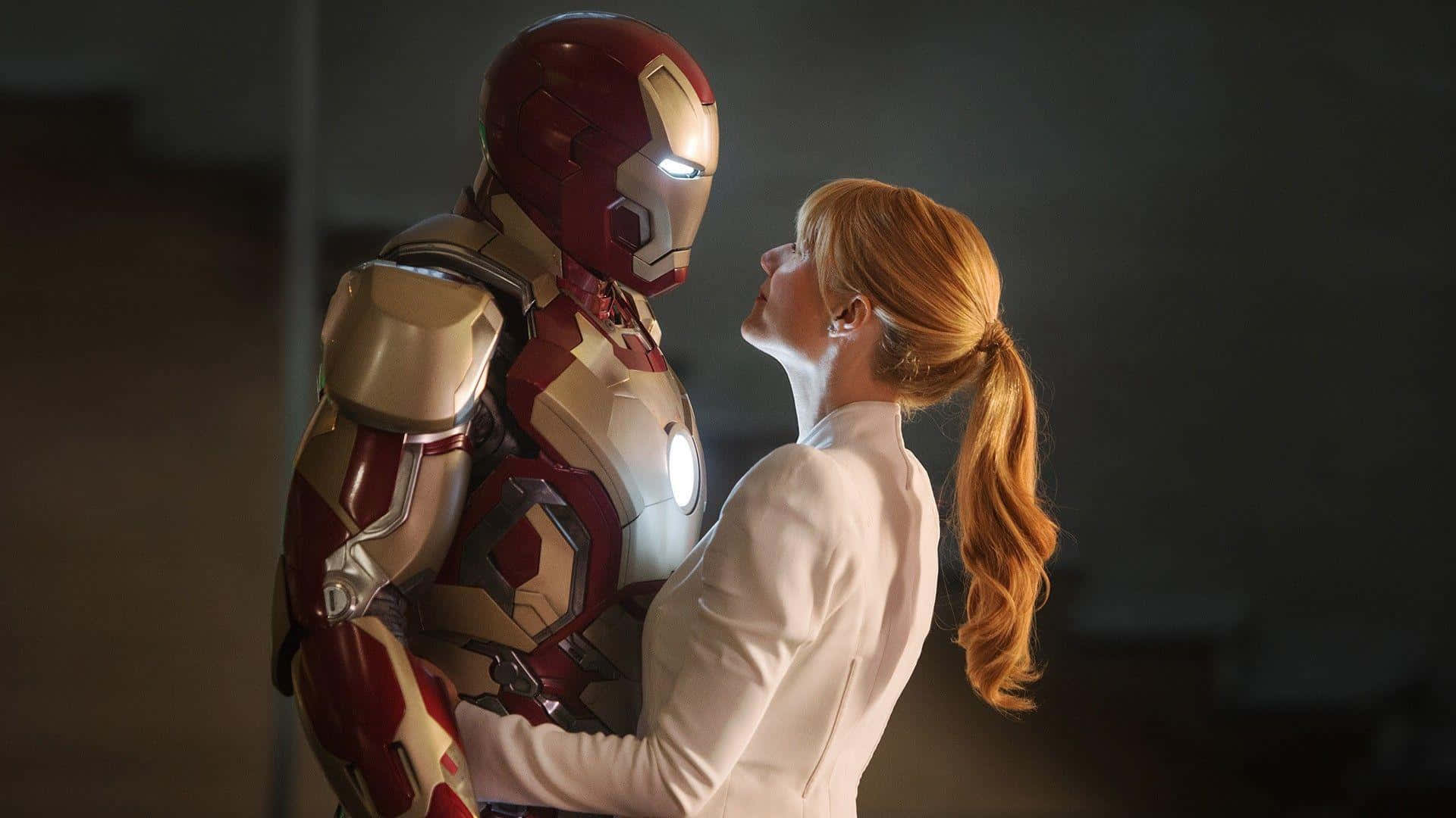 Confident Pepper Potts Posing In Her Rescue Suit Wallpaper