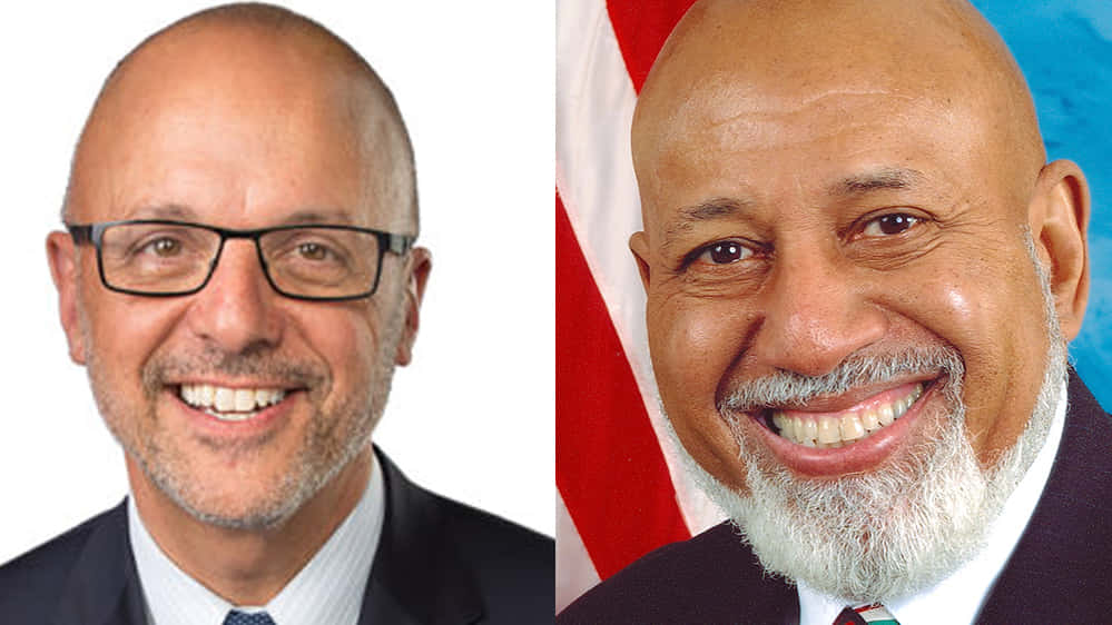 Congressmen Ted Deutch And Alcee Hastings Engaged In A Conversation. Wallpaper