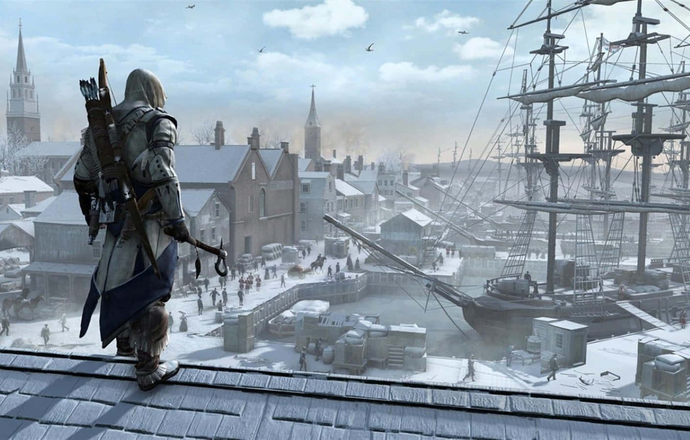 Connor Kenway, A Fearless Assassin In Full Battle Attire Wallpaper