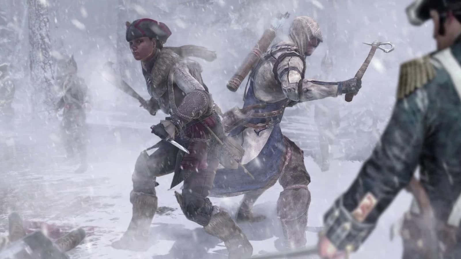 Connor Kenway, Fearless Assassin In Action Wallpaper