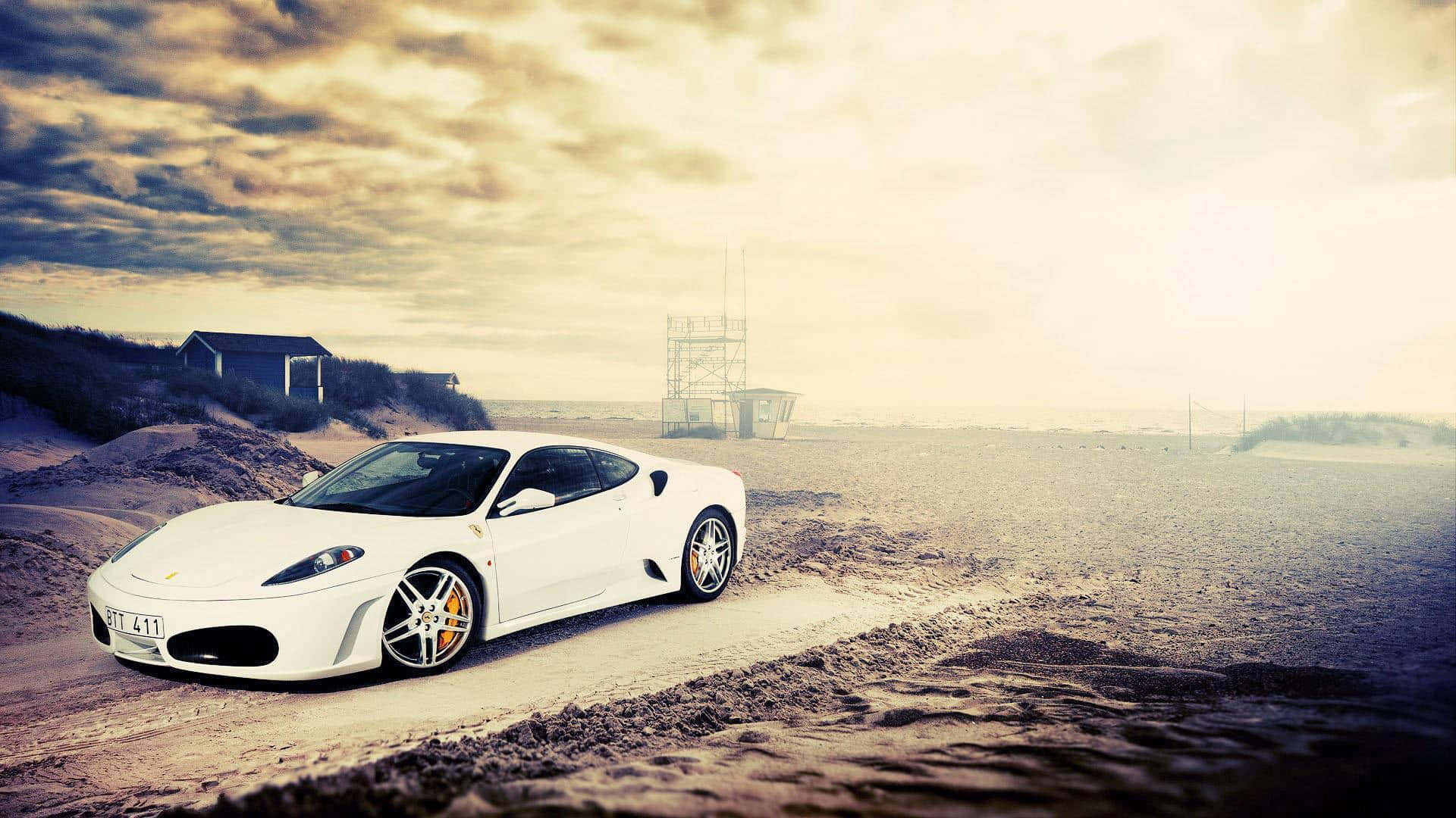 Conquer The Streets In Style With A White Ferrari Iphone. Wallpaper