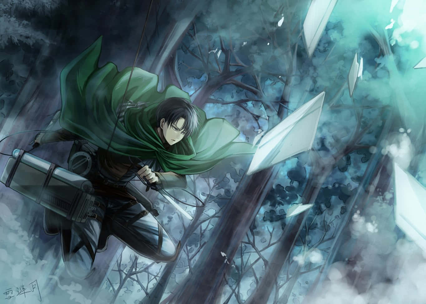 Conquer The Wall Of Fear With Levi Ackerman Wallpaper