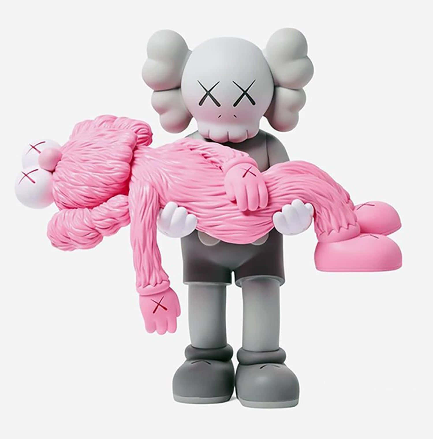 Contemporary Kaws Bff Pink Artwork Wallpaper