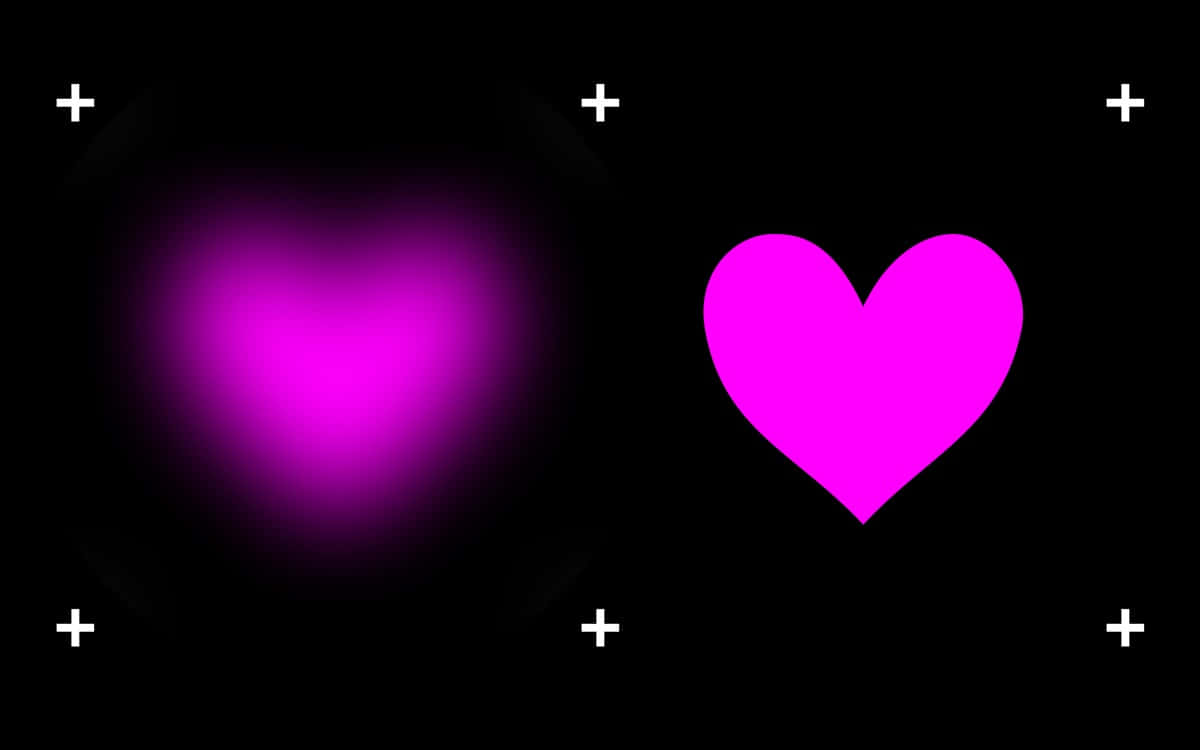 Contrast Hearts Black Background Wallpaper