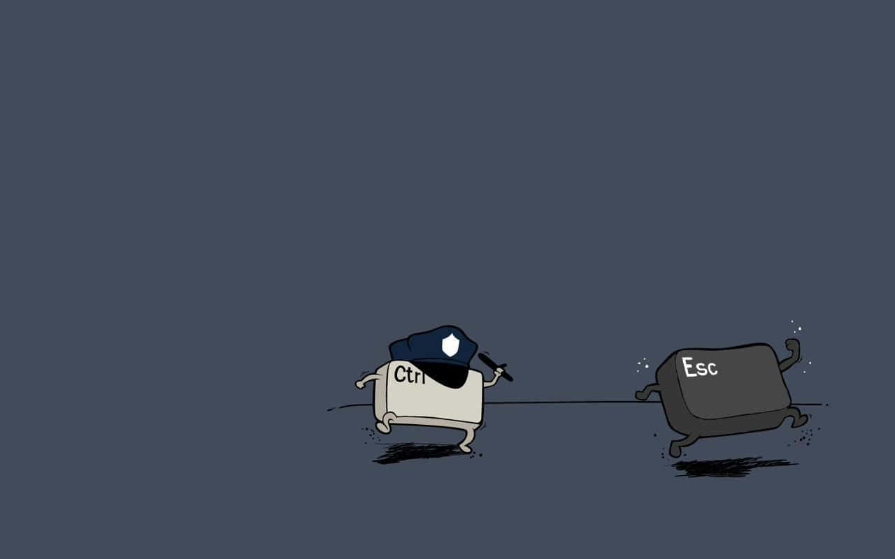 Control And Escape Key Funny Simple Desktop Wallpaper