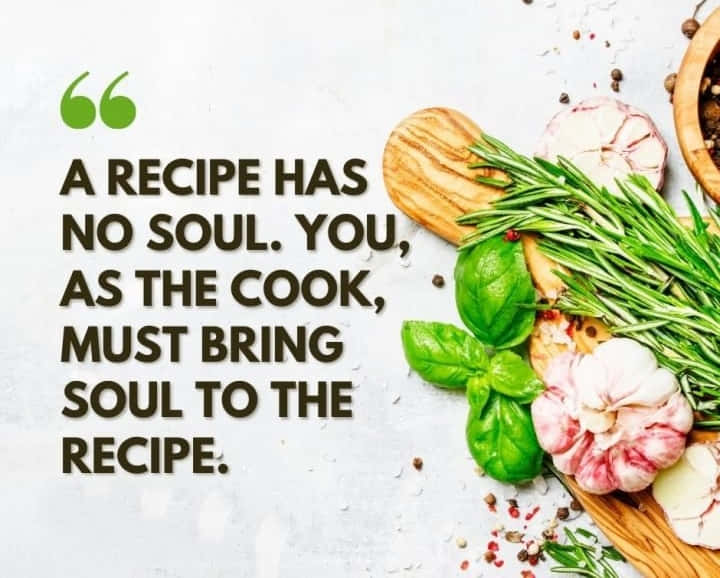 Cooking Soul Quote Fresh Herbs Spices Wallpaper