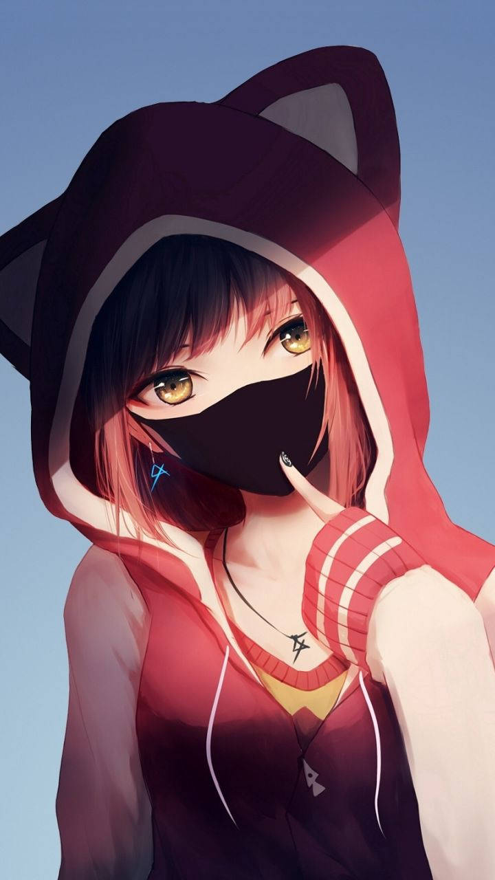 Cool Anime Phone Cat Hooded Sweatshirt Wallpaper