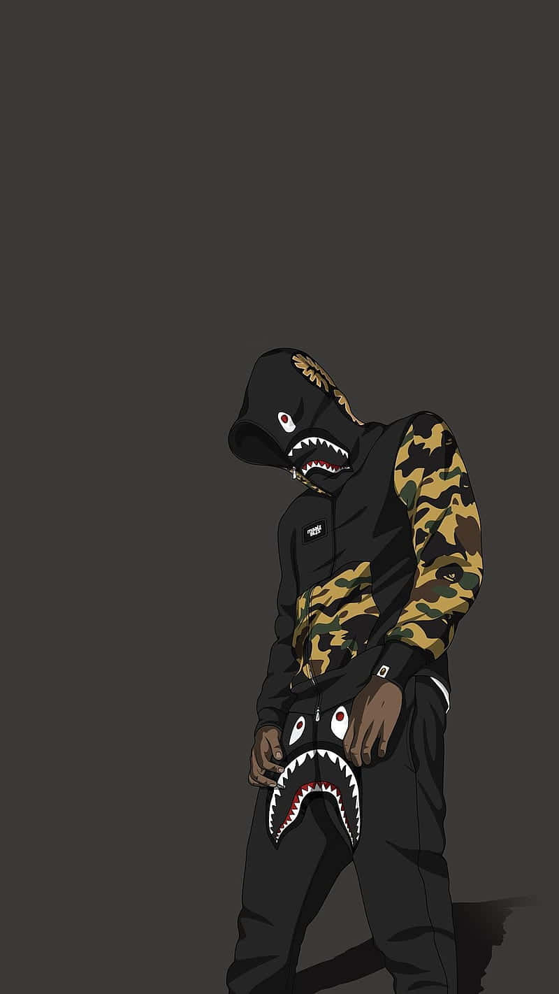 Cool Bape Iphone 6 With Camo Design Wallpaper