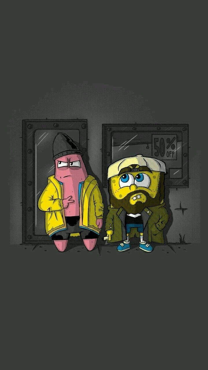 Cool Funny Gangster Spongebob Wallpaper