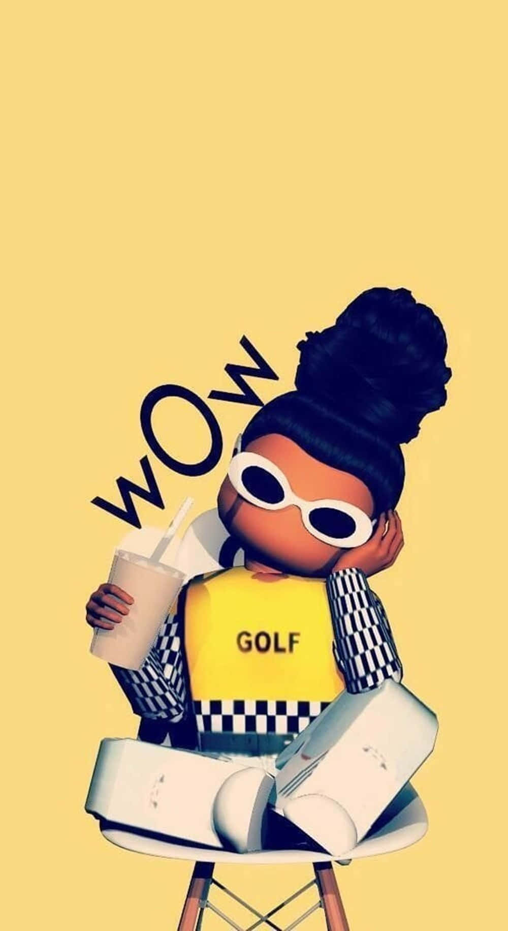 Cool Girl Roblox Yellow Iphone Wallpaper