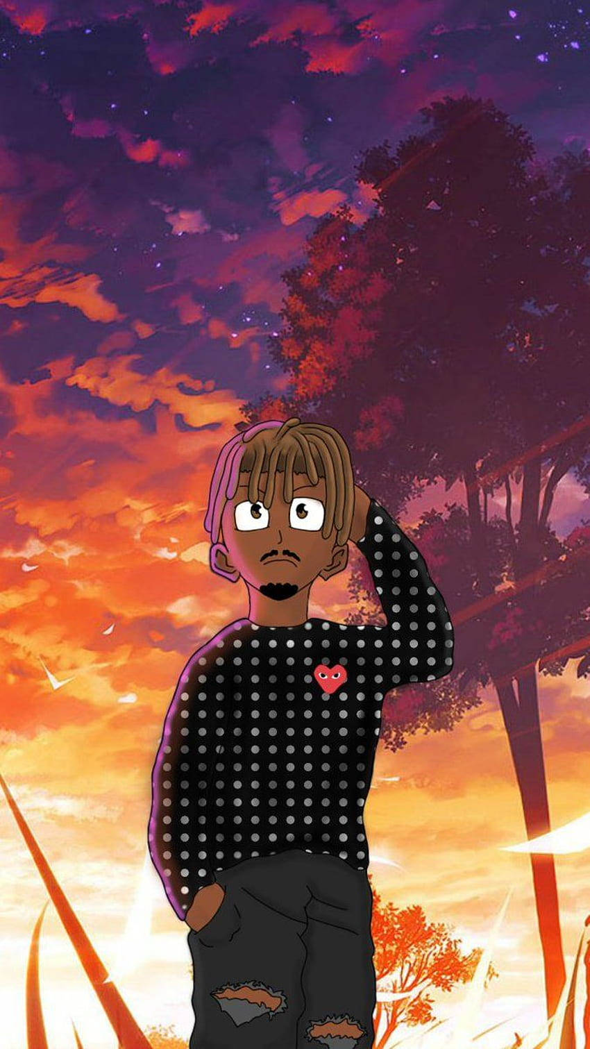 Cool Juice Wrld Sky Background Wallpaper