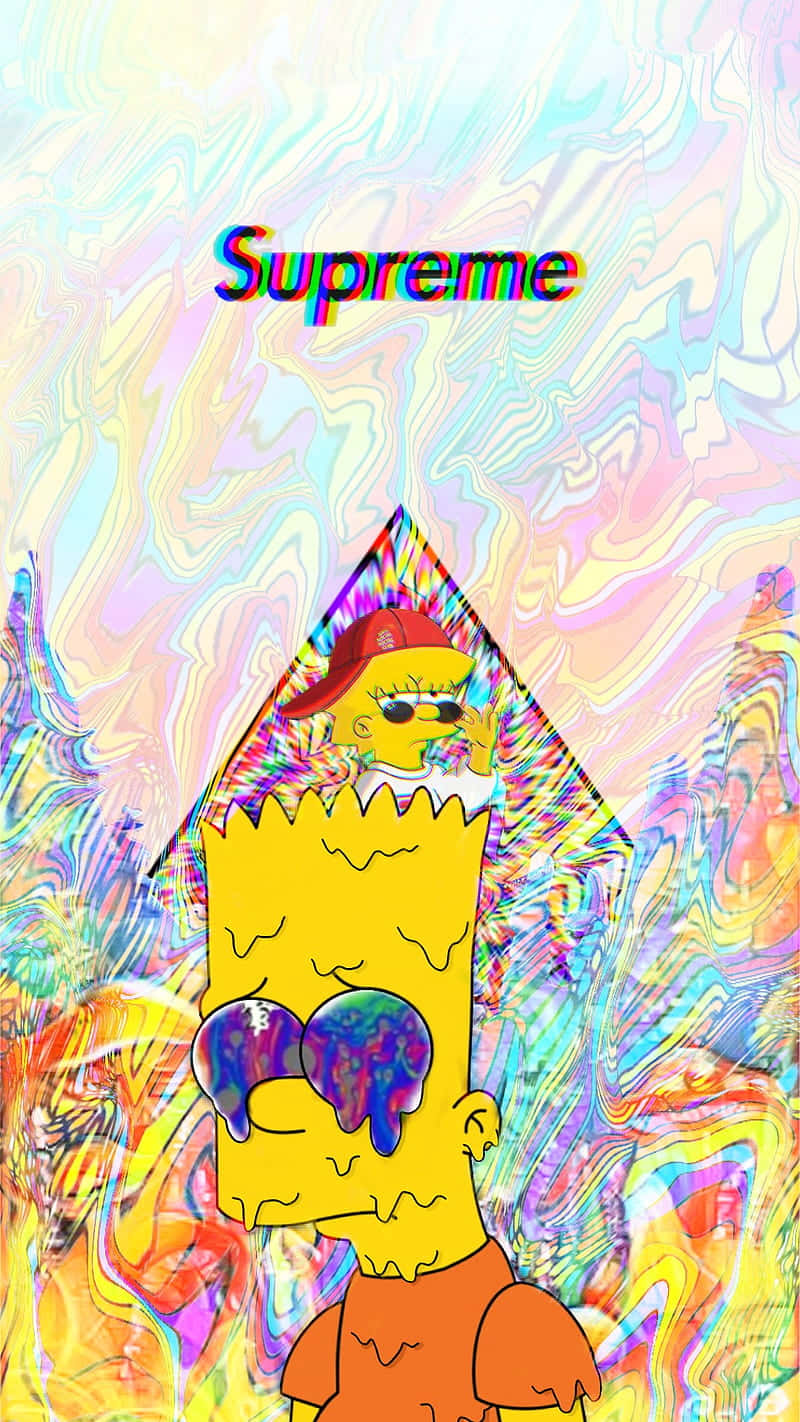 Cool Lisa Simpson Supreme Artwork Wallpaper