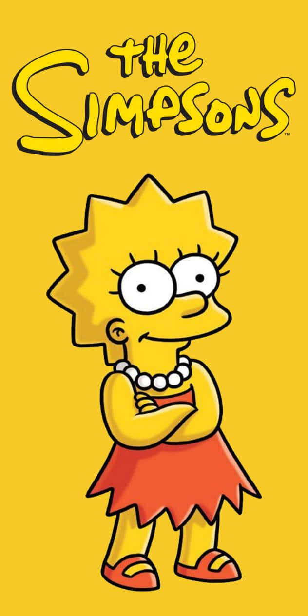 Cool Lisa Simpson Yellow Background Wallpaper