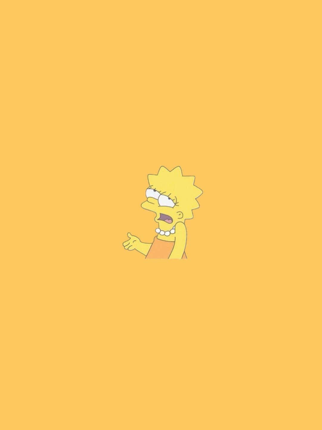 Cool Lisa Simpson Yellow Background Wallpaper