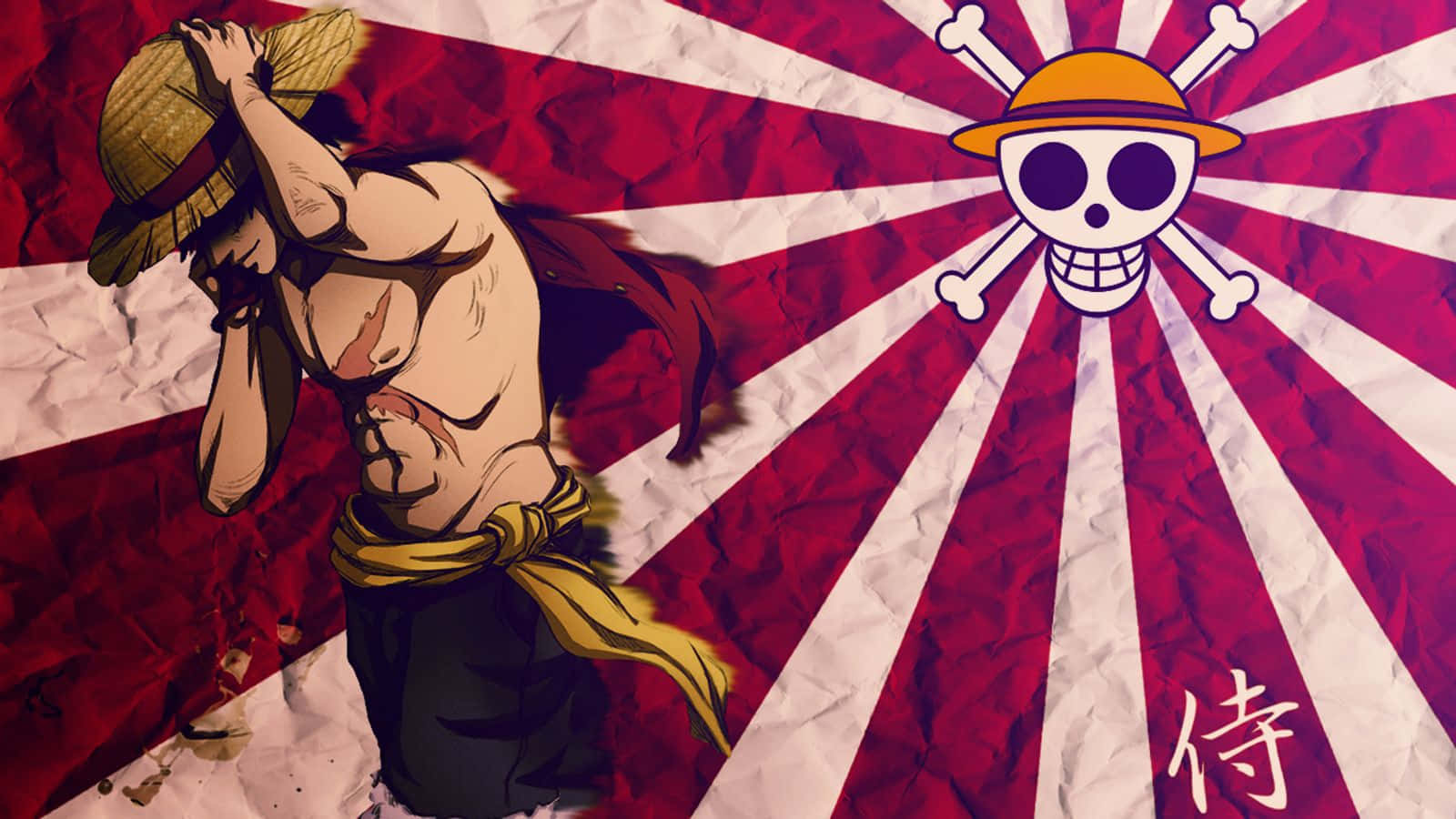 “cool Luffy Showing Off His Iconic Straw Hat” Wallpaper