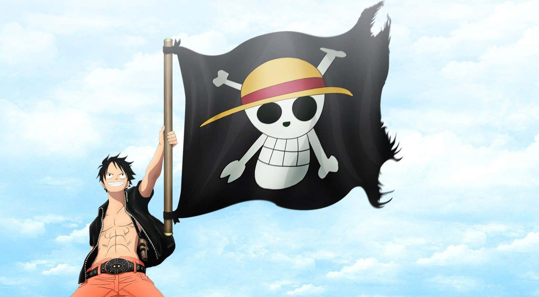 Cool Luffy Showing Off His Swagger And Flair. Wallpaper