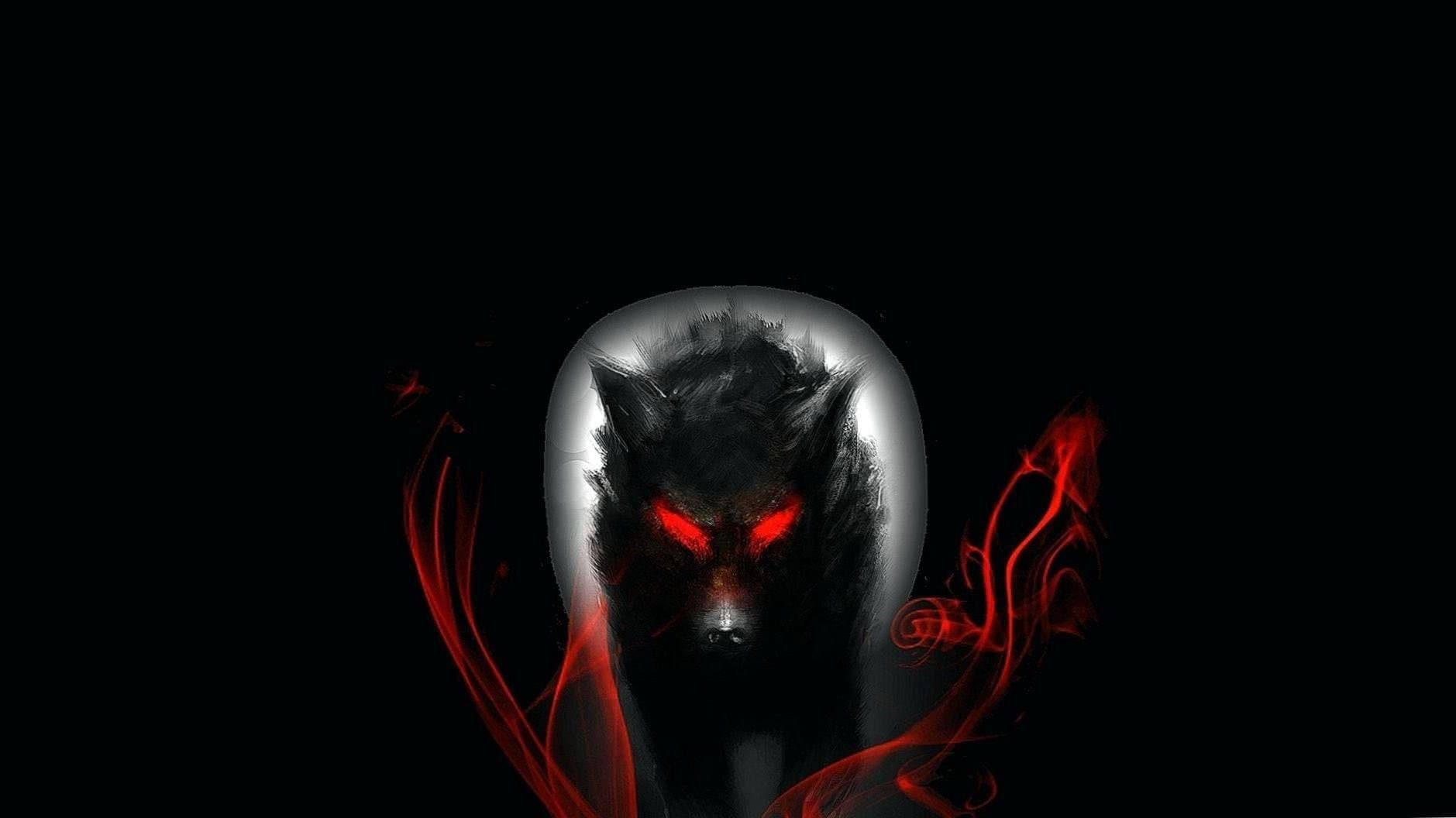 Cool Menacing Black Wolf Wallpaper