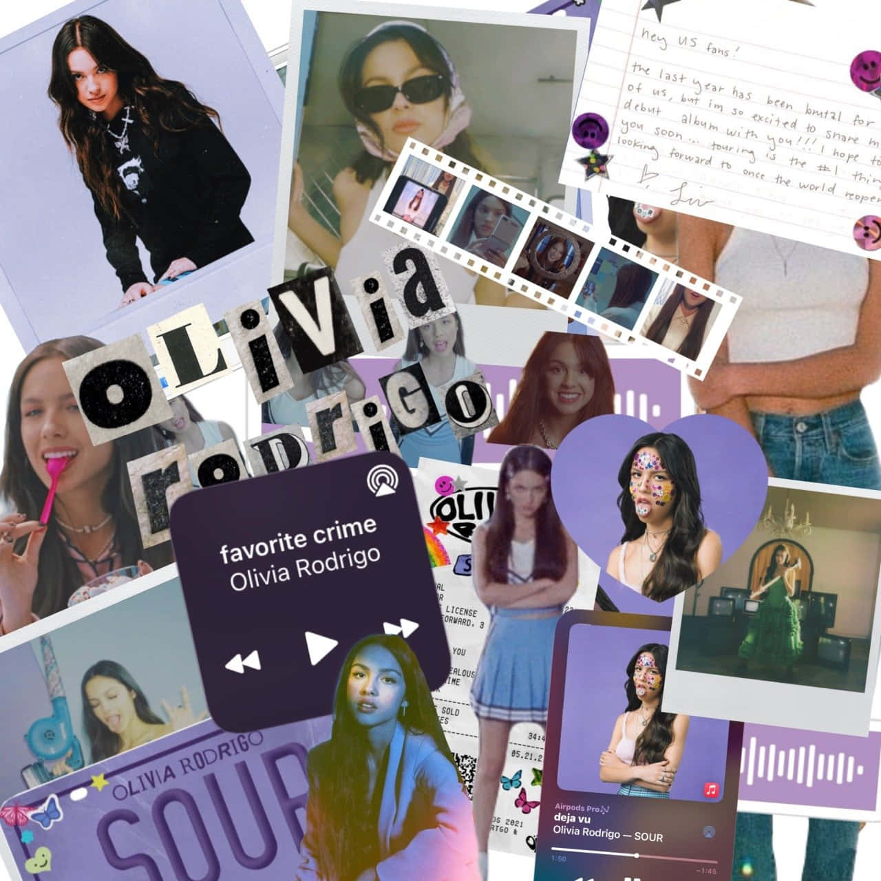 Cool Olivia Rodrigo Aesthetic Collage Wallpaper