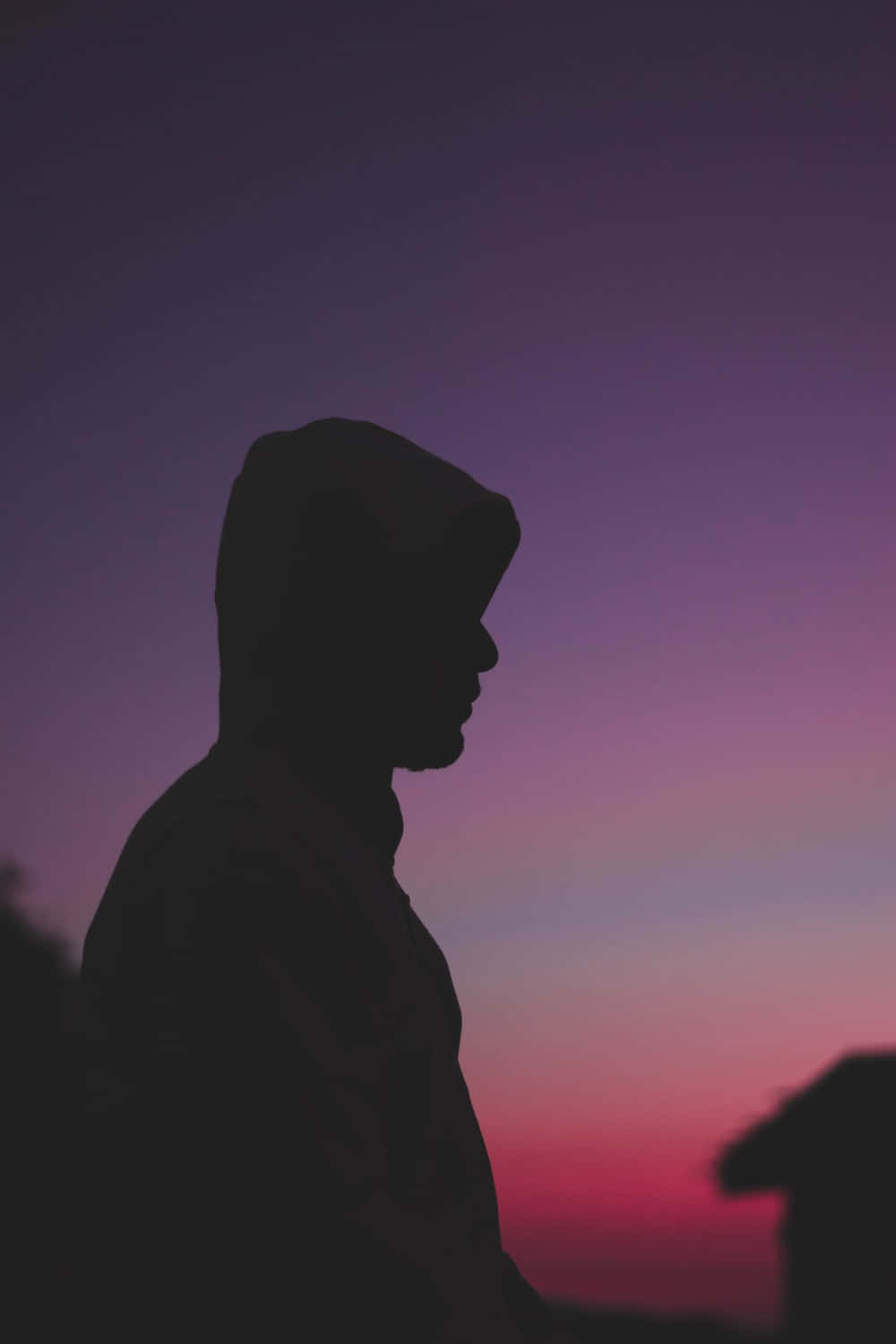 Cool Sad Boy Sunset Silhouette Wallpaper