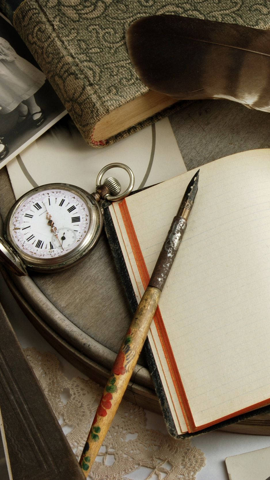 Cool Vintage Pen Watch Notebook Wallpaper