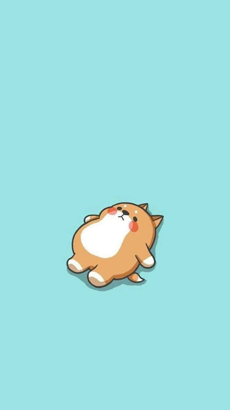 Corgi Sleeping Cartoon Phone Wallpaper