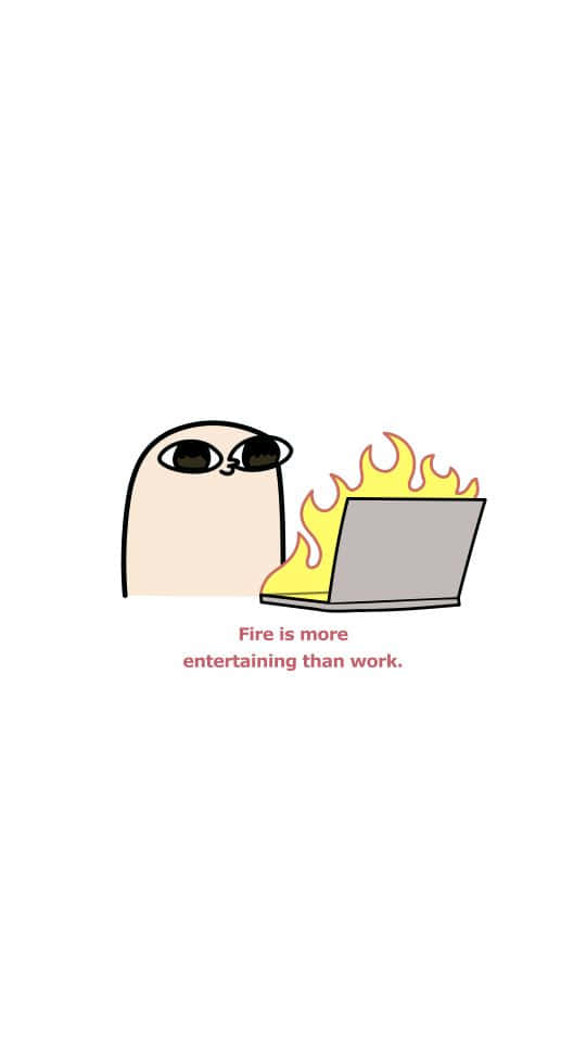 Corny Laptop On Fire [wallpaper] Wallpaper