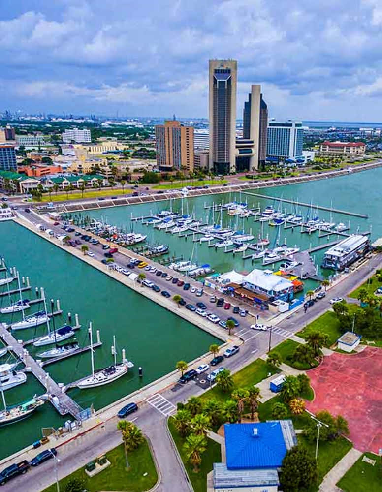 Corpus Christi Marina Aerial View Wallpaper