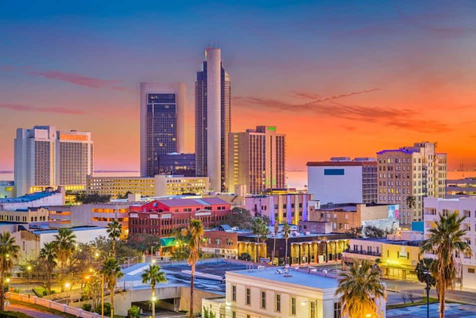 Corpus Christi Skyline Dusk Wallpaper