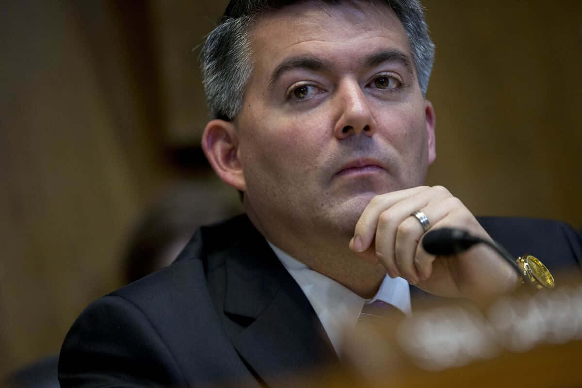 Cory Gardner Offering A Speech At A Political Gathering Wallpaper