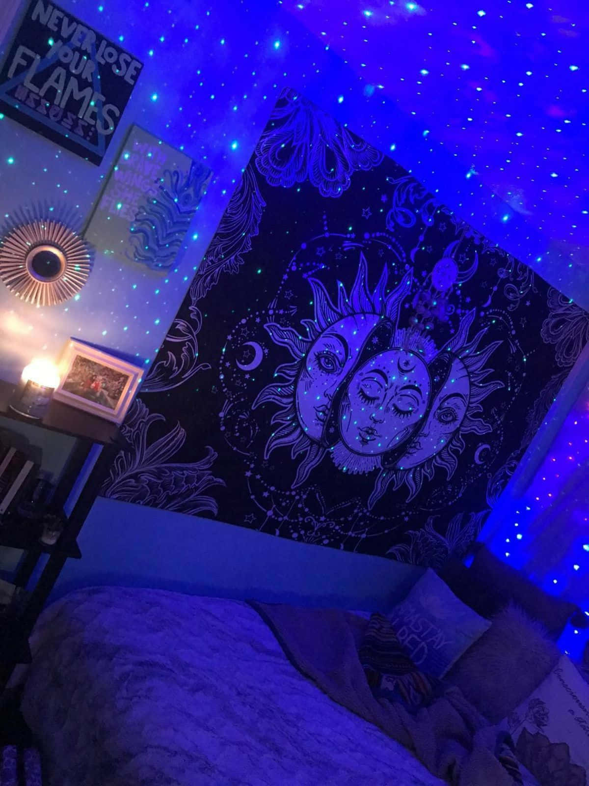 Cosmic_ Blue_ Bedroom_ Aesthetic.jpg Wallpaper