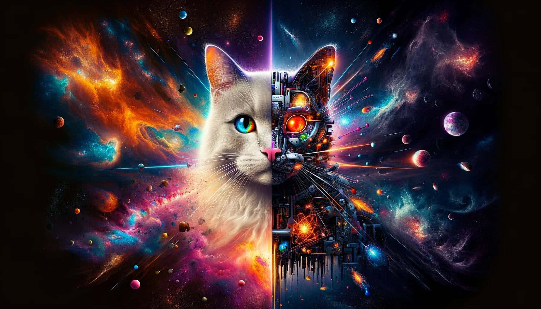 Cosmic Cat Space Odyssey Wallpaper