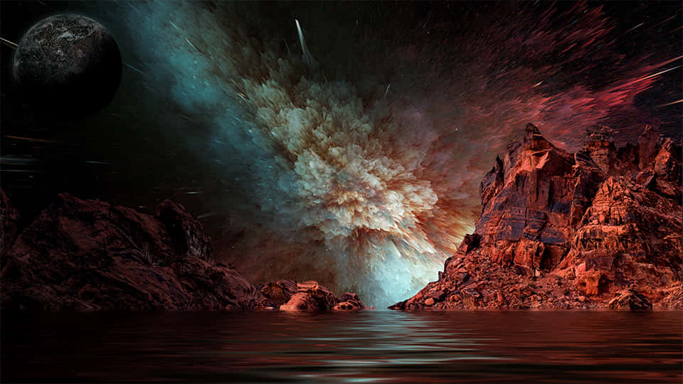 Cosmic_ Cataclysm_ Abstract_ Landscape Wallpaper