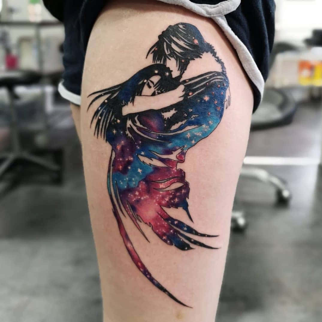 Cosmic_ Embrace_ Tattoo_ Art Wallpaper