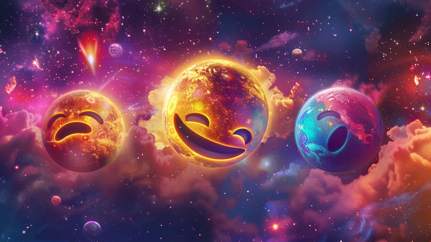 Cosmic Emoji Expressions Wallpaper