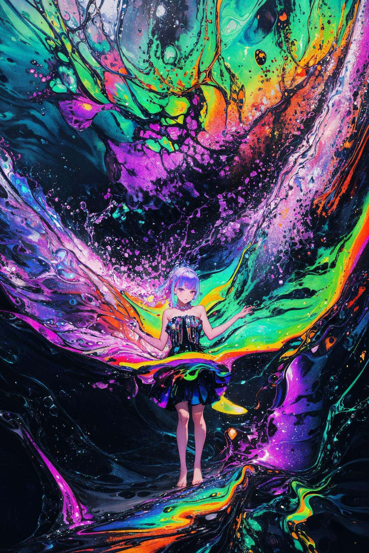 Cosmic Flow Anime Art Wallpaper