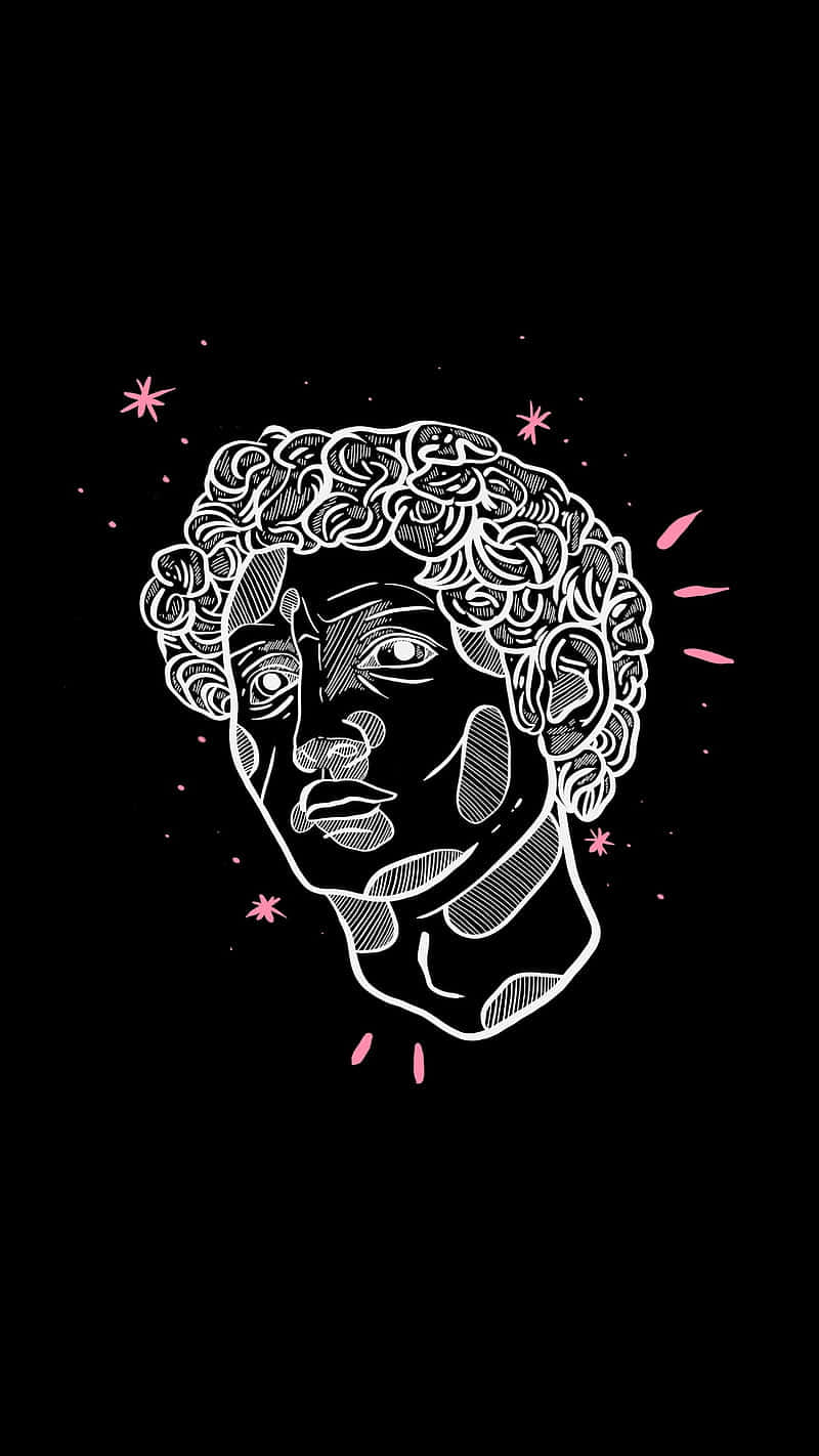 Cosmic_ Greek_ Bust_ Art Wallpaper